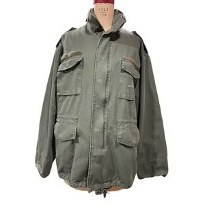 Rothco Military Issue Field Jacket Unisex Olive Green Utility Zippered Cotton M